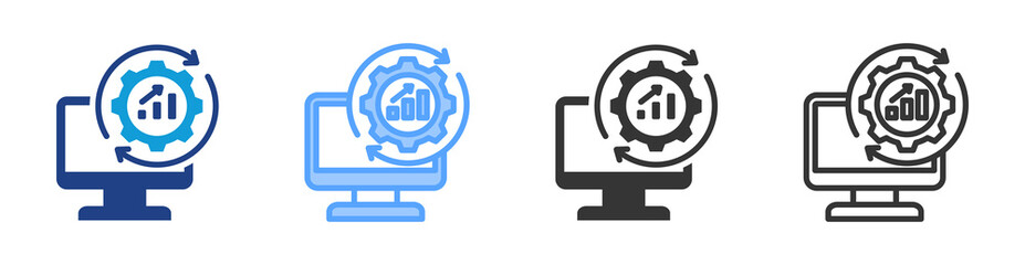 Software icon set multiple style collection