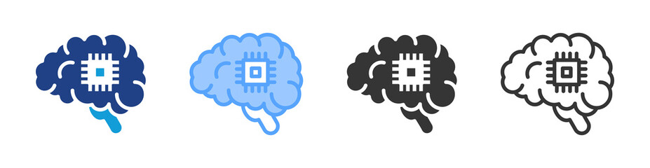 Ai icon set multiple style collection