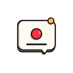 notification pop-up red dot indicator alert message on Transparent background