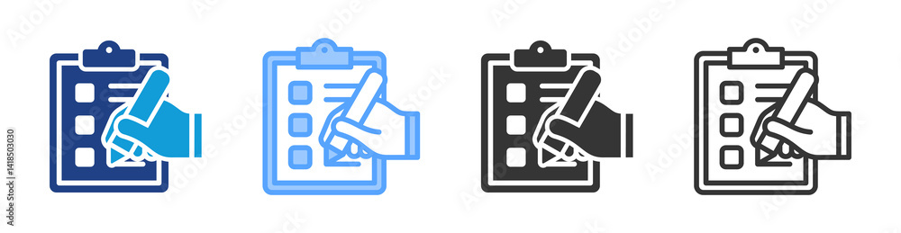 Aufkleber Manual Task icon set multiple style collection