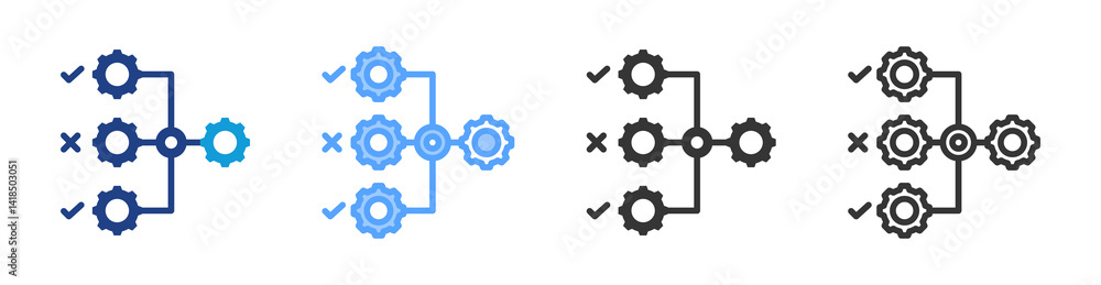 Poster Streamline Process icon set multiple style collection