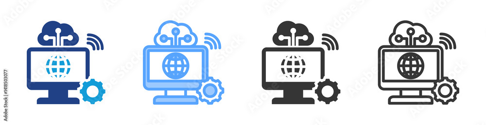 Aufkleber it icon set multiple style collection