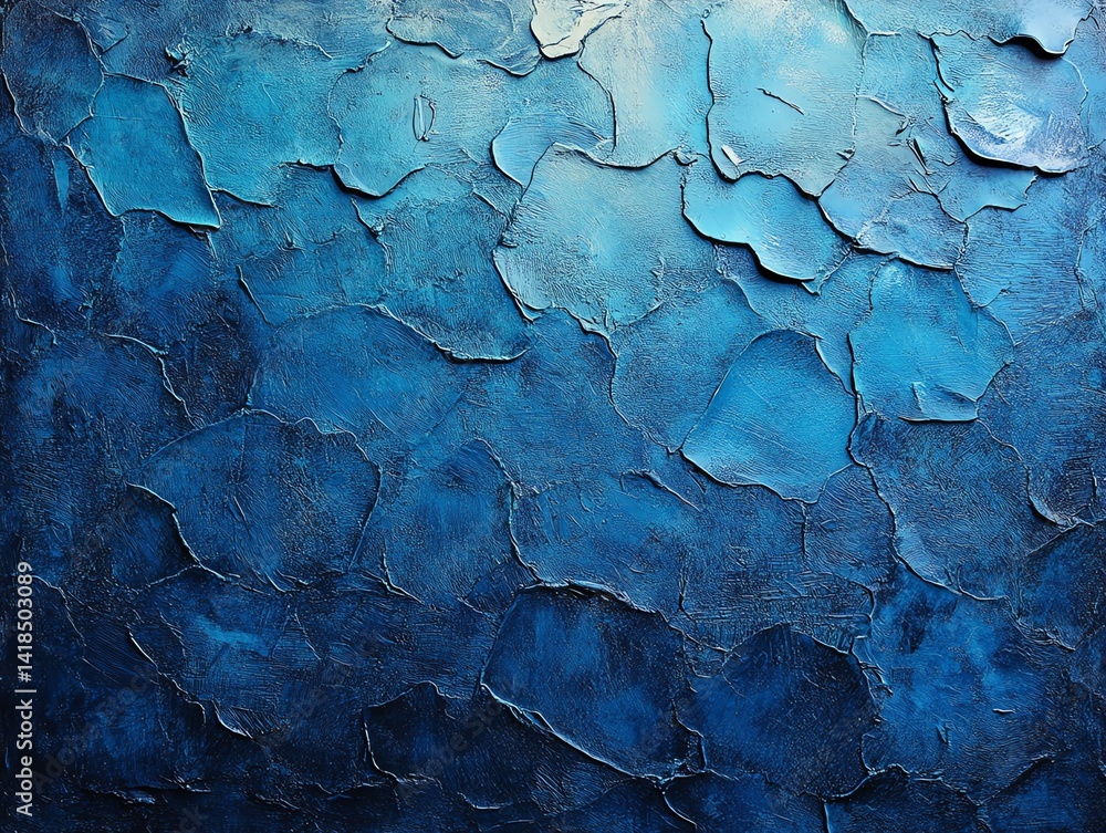 Poster deep blue textured paint creates a dramatic abstract background perfect for design projects and arti