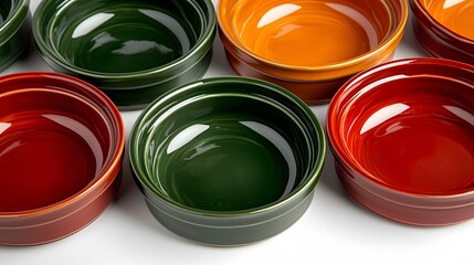 Colorful Ceramic Bowls in Various Shades for Kitchen Decor and Dining
