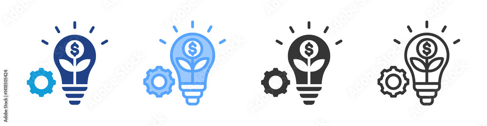 Poster Develop icon set multiple style collection