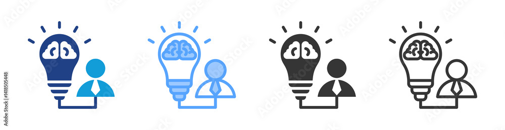 Poster founder icon set multiple style collection