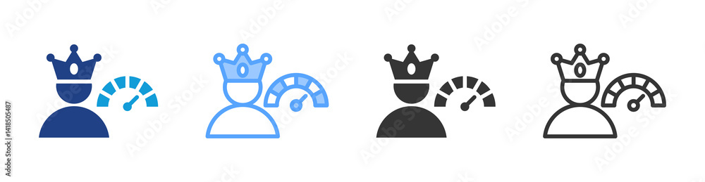 Poster over confidence icon set multiple style collection