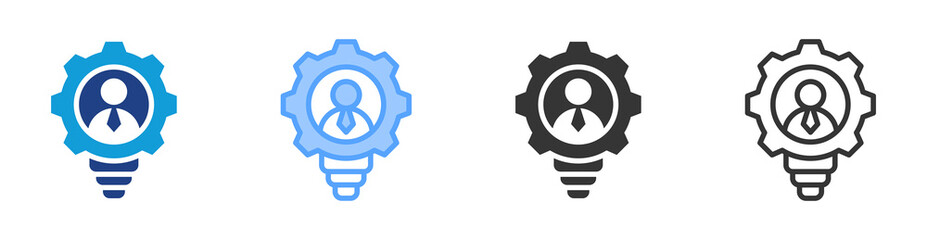 Entrepreneur icon set multiple style collection