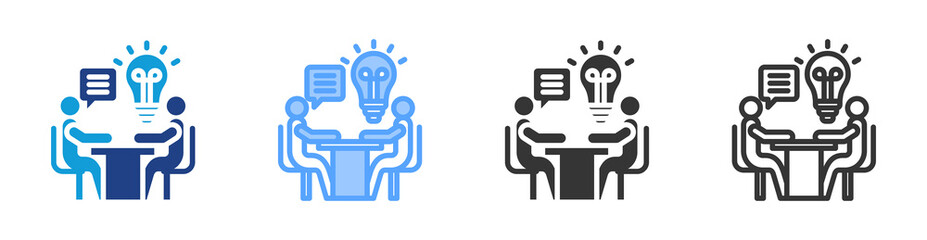 Solution Interview icon set multiple style collection