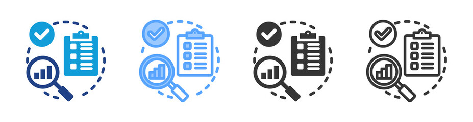 Market Validation icon set multiple style collection