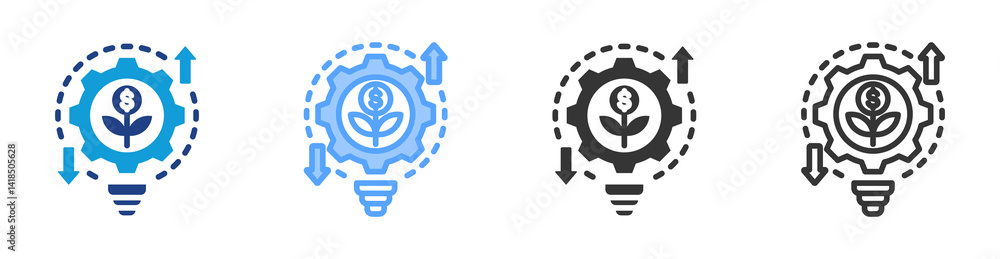 Poster Lean Startup icon set multiple style collection