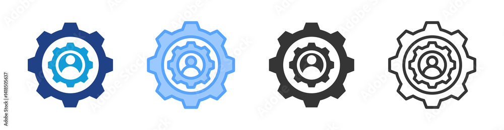 Poster Management Style icon set multiple style collection