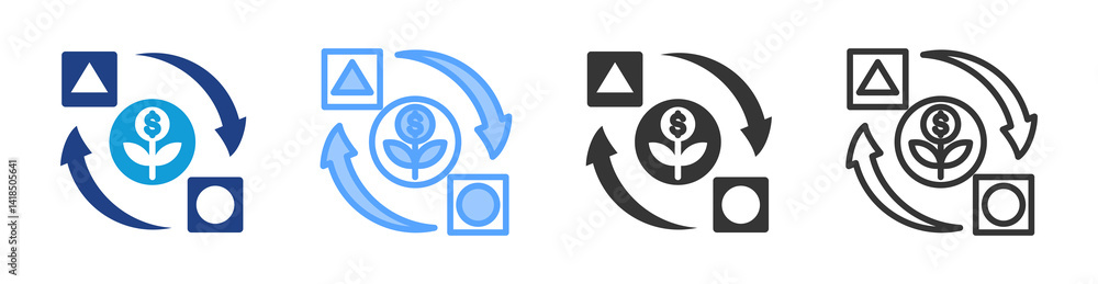 Poster Alternative icon set multiple style collection