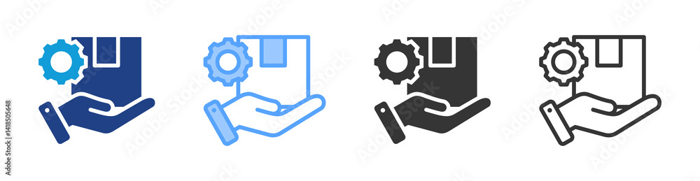 Poster management products icon set multiple style collection