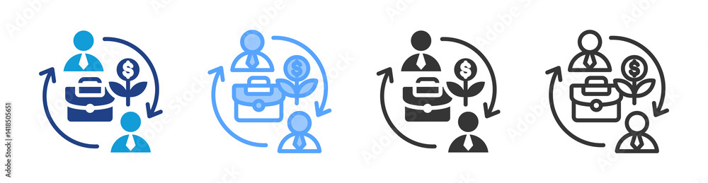 Aufkleber Change Of Business icon set multiple style collection