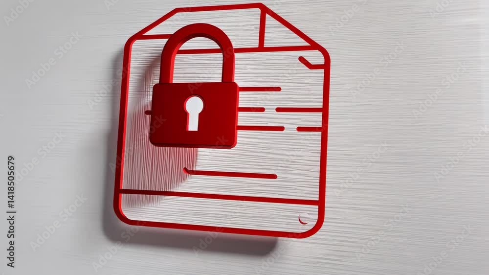 Poster secure document design with lock symbol emphasizes confidentiality, protection, and importance of sa
