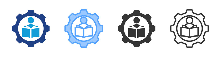 Learning icon set multiple style collection