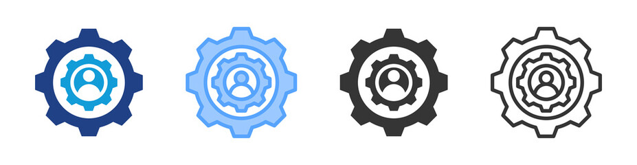 Management Style icon set multiple style collection