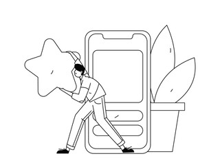 Virtual characters social communication concept business flat vector hand drawn illustration
