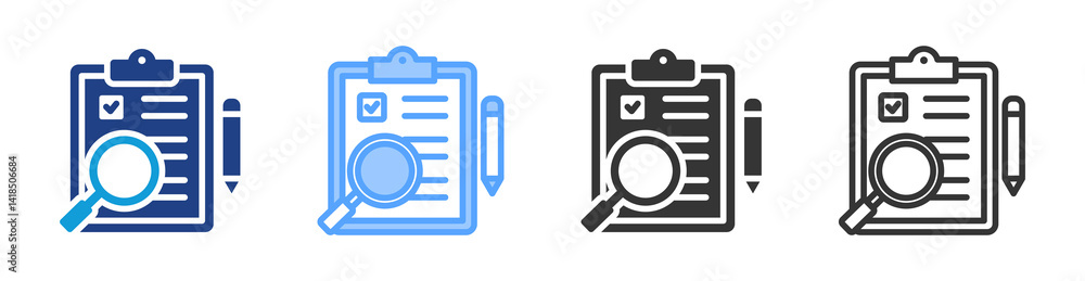Poster Evaluation icon set multiple style collection