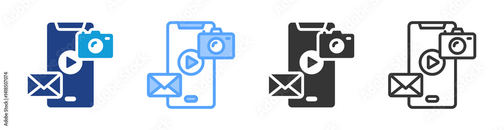 Poster social media icon set multiple style collection