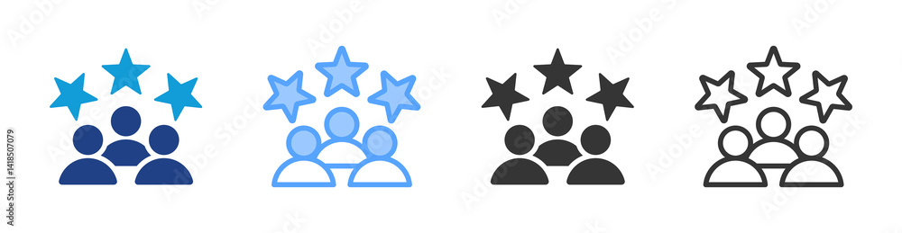 Poster User Review icon set multiple style collection