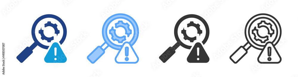 Poster Quality Defects icon set multiple style collection