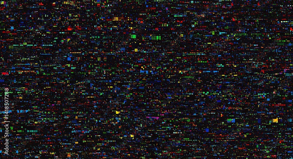 Poster abstract color pixelated grid