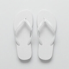 pair of flip flops on white background mockup