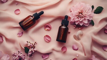 Variety of chocolate treats on soft fabric background with warm tones