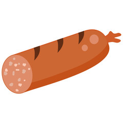 Illustration of a sliced ​​sausage
