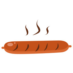 Illustration of a Cooked Sausage