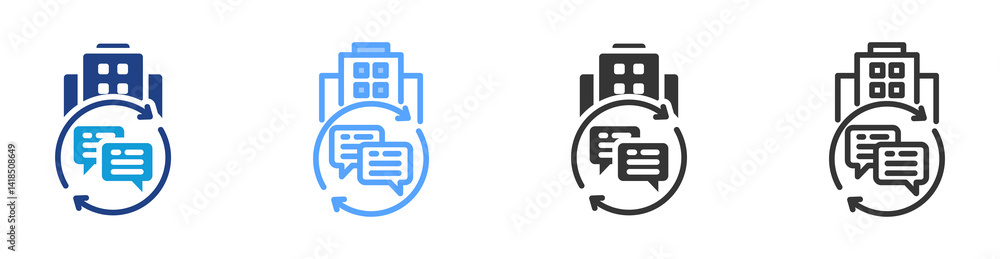 Poster Internal Communication icon set multiple style collection