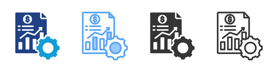 Financial Management icon set multiple style collection