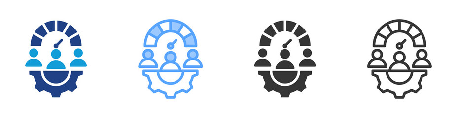 Performance Management icon set multiple style collection