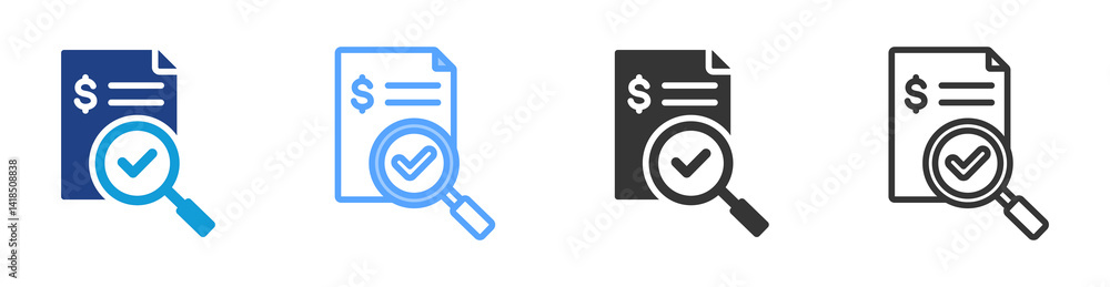 Aufkleber valuation icon set multiple style collection