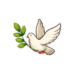 Fototapeta premium dove olive branch peace symbol of peace on Transparent background