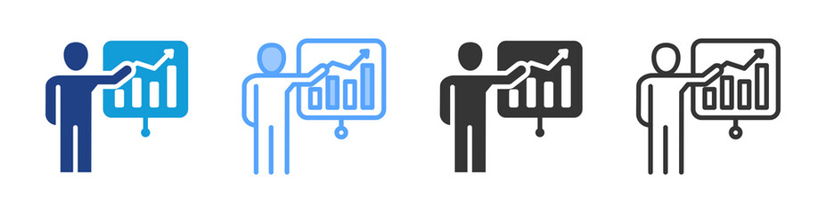 Presentation icon set multiple style collection