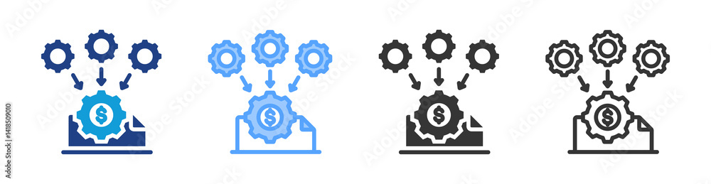 Aufkleber Activity Based Costing icon set multiple style collection