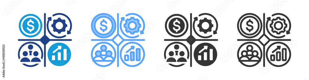 Poster Balanced Scare Card icon set multiple style collection