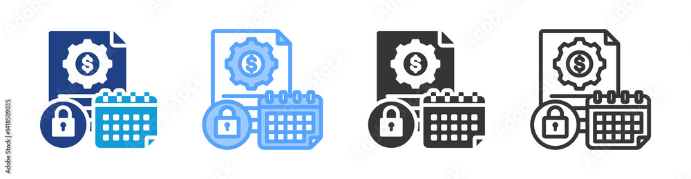 Leinwandbilder fixed cost icon set multiple style collection