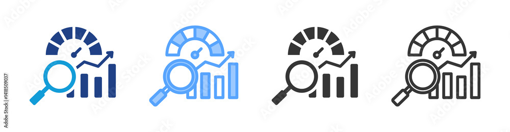 Poster Bench Marking icon set multiple style collection
