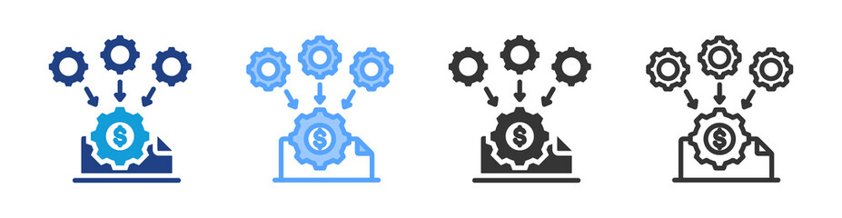 Activity Based Costing icon set multiple style collection