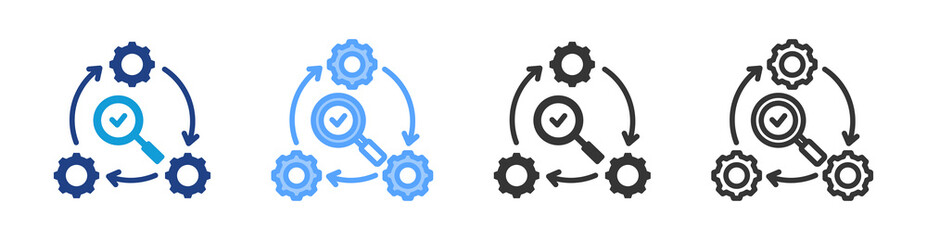 Value Chain Analysis icon set multiple style collection