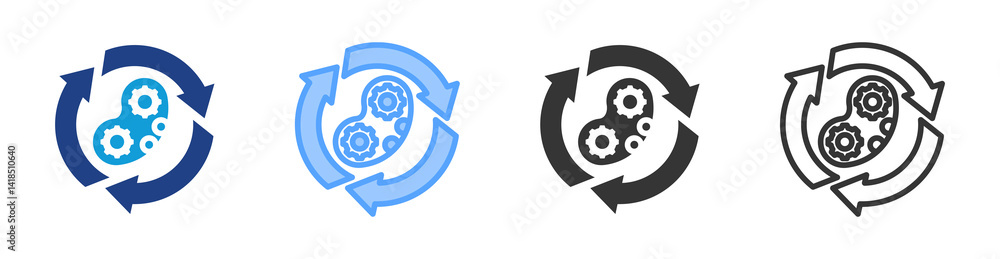 Poster Biological Processing icon set multiple style collection