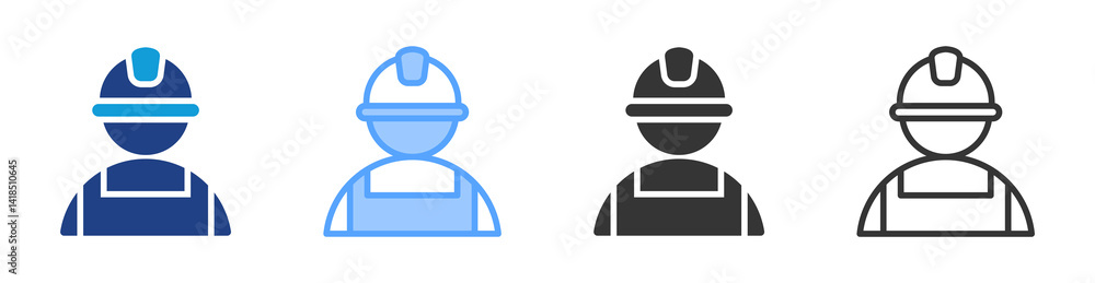 Poster Labor icon set multiple style collection