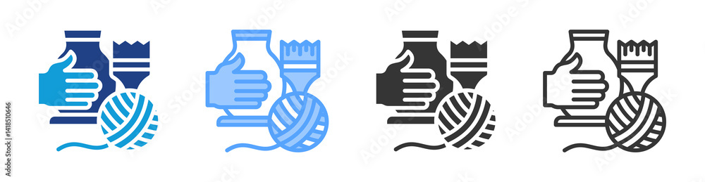 Poster handicarft icon set multiple style collection