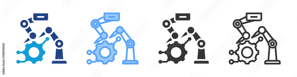 Poster High Tech icon set multiple style collection
