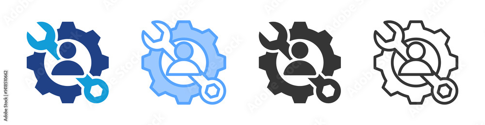 Poster Human Activity icon set multiple style collection