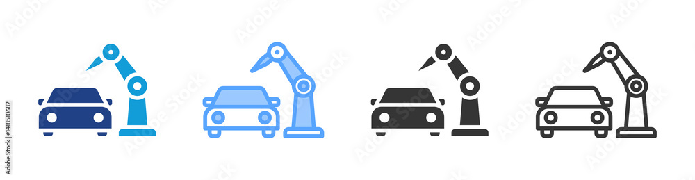 Poster Automobiles icon set multiple style collection